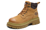 Dickies Minimalist Style Versatile Short Platform Combat Boots Women"s Earth Yellow