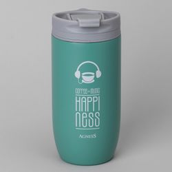 ТЕРМОКРУЖКА AGNESS "HAPPINESS" 450МЛ, КОЛБА НЕРЖ.СТАЛЬ 18/10