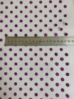 Фатин флок горох фуксия на черном, блестки фуксия