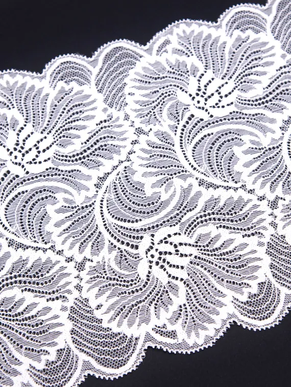 03-248 Кружево эластичное 19 см, белый 001