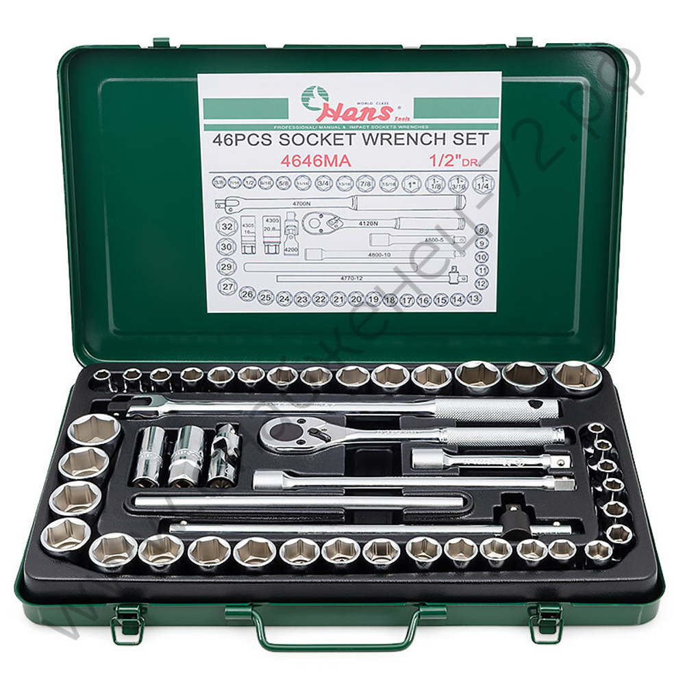 Набор инструментов на 1/2" Hans, 4646MA