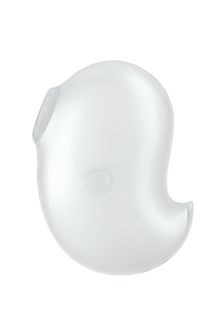 Вакуум-волновой стимулятор клитора с вибрацией Satisfyer Cutie Ghost, силикон, белый, 9,1 см