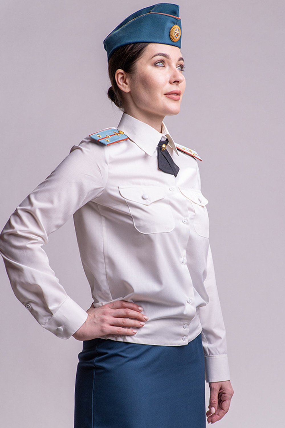 Рубашка МЧС женская белая, длинный рукав