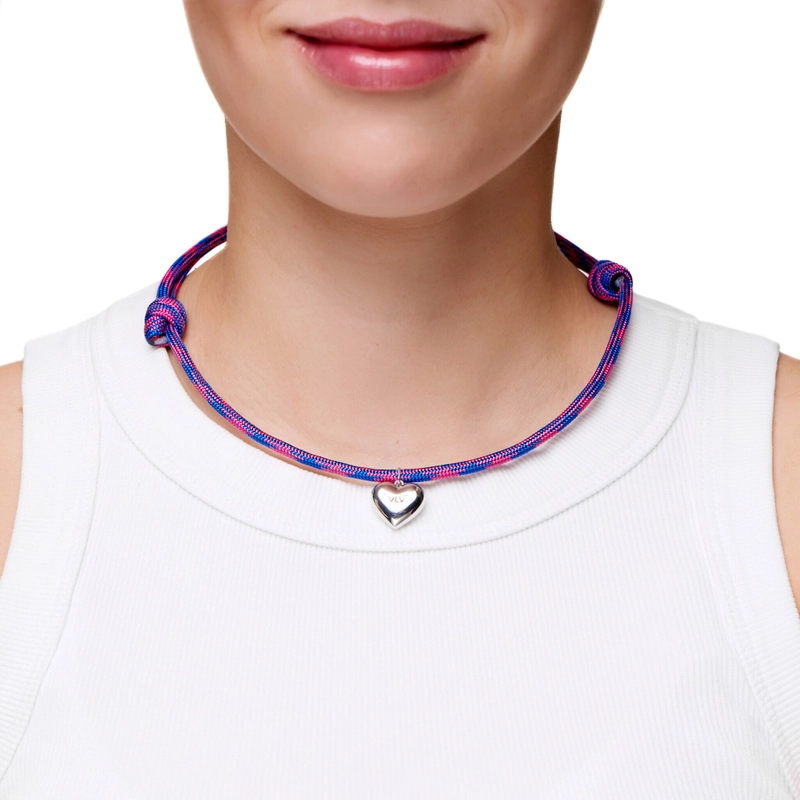 Колье Серебряное Вязаное Сердце