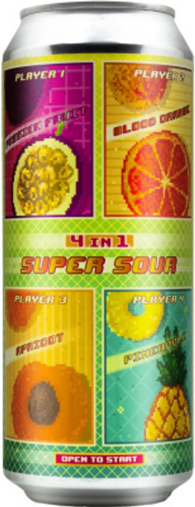 Пиво Штамм Бир 4 В 1 Супер Сауэр / Stamm Beer 4 In 1 Super Sour 0.5 - банка