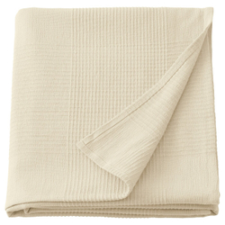 IKEA INDIRA  (ИКЕА ИНДИРА)  -  Покрывало, натуральный/отбеленный хлопок, 150x250 см