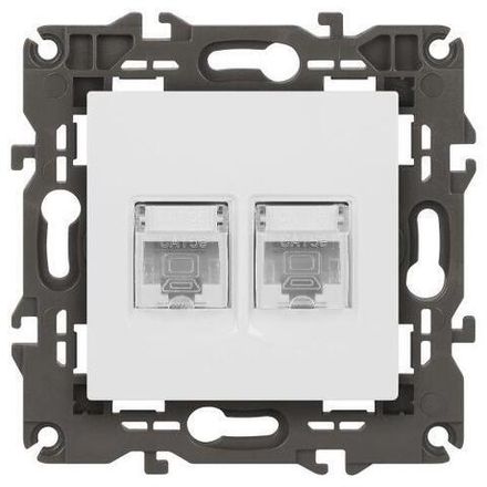 Розетка компьютерная 2-м Elegance 14-3108-01 RJ45 IP20 механизм бел. Эра Б0034308