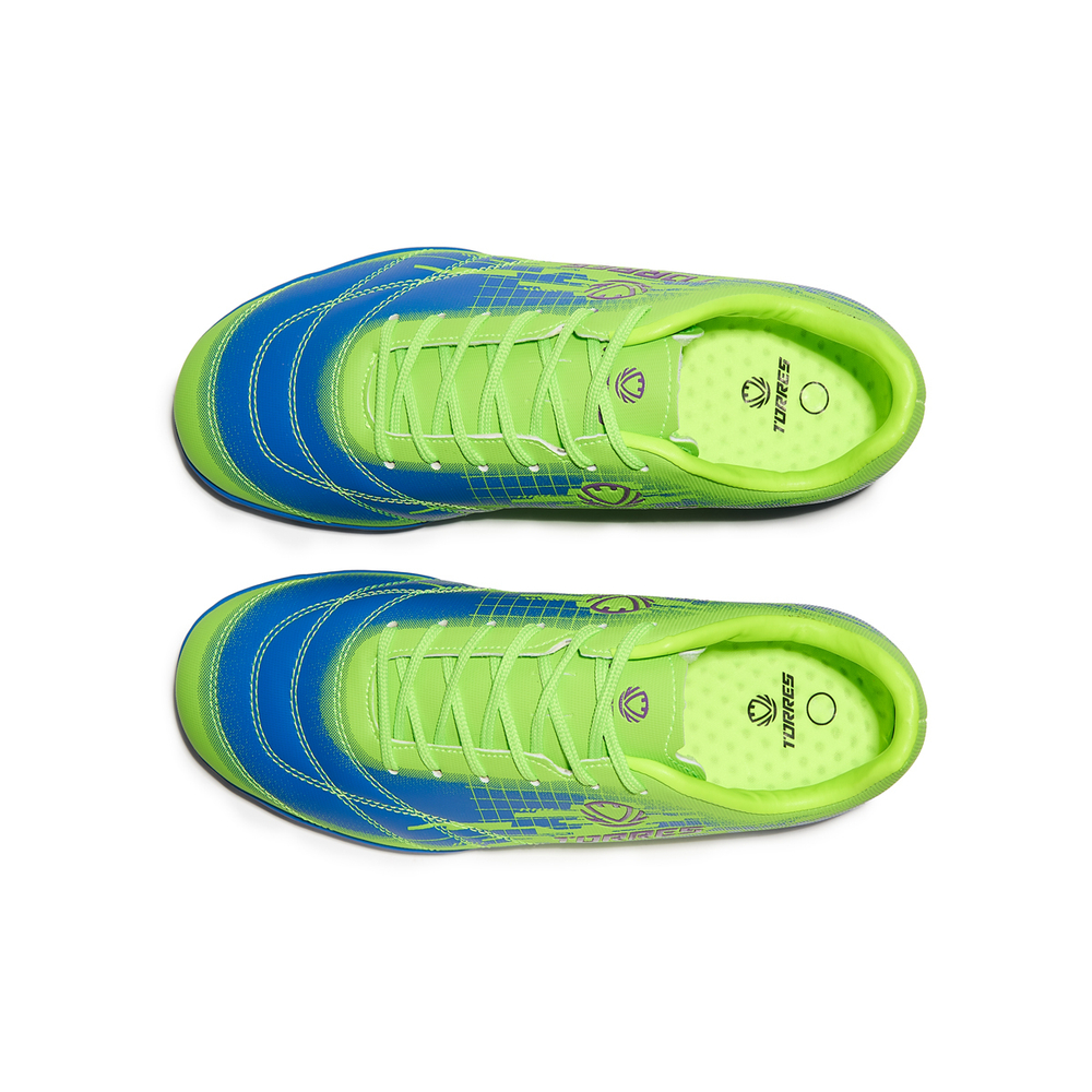 Бутсы футбольные (многошиповки) детские TORRES COPA KID, TS234238-350-28, р.28, салатово-синий