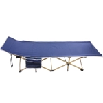 Раскладушка кемпинговая складная с матрасом 188*66*49 см, серый-синий