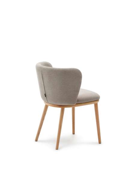 Стул Ciselia, коричневый шенилл, ножки из массива ясеня