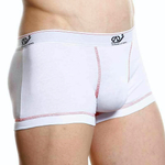 Белые трусы-боксеры с контрастной строчкой (Размер: L) (Цвет: белый)
