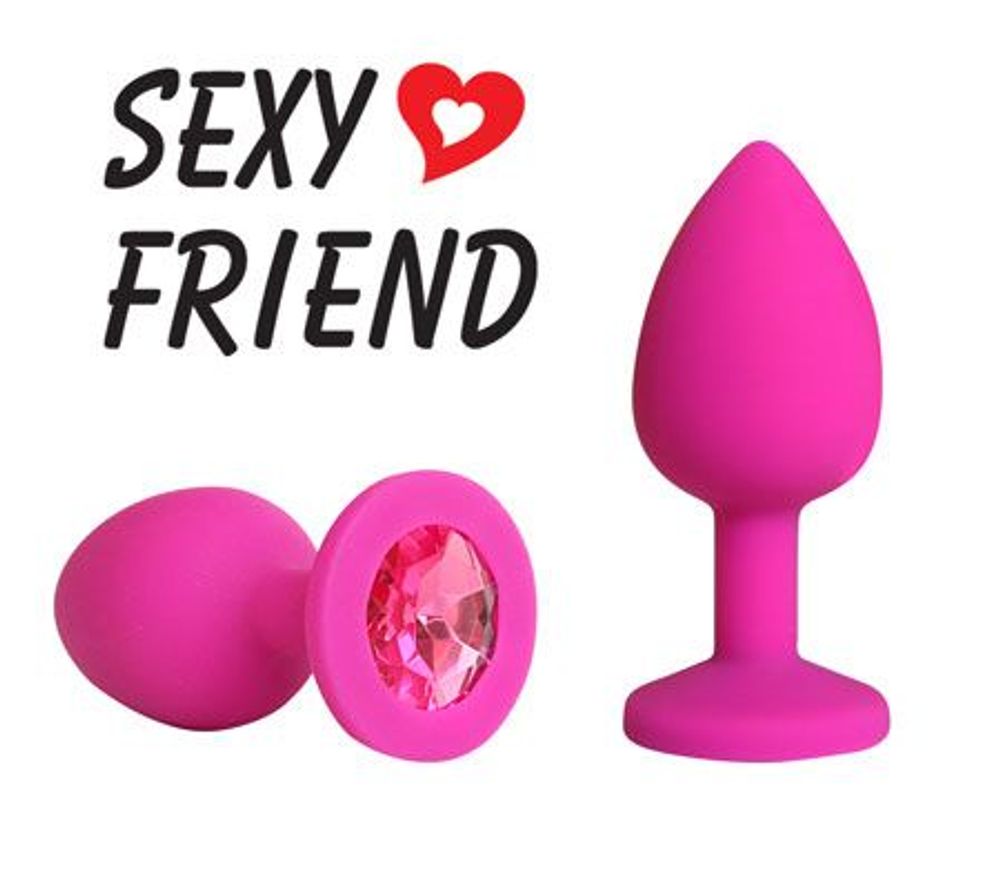 Розовая конусовидная анальная пробка с малиновым кристаллом - 7,3 см. Розовая конусовидная анальная пробка с малиновым кристаллом - 7,3 см.