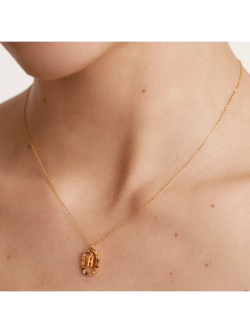 Колье Буква H серебро 925 пробы покрытое золотом