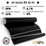 Пленка тонировочная металлизированная HP BLACK 03 SR PS LUXFIL, на отрез (ширина рулона 1,524 м.)