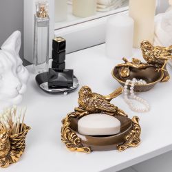 Мыльница Птичка Терра Бронза