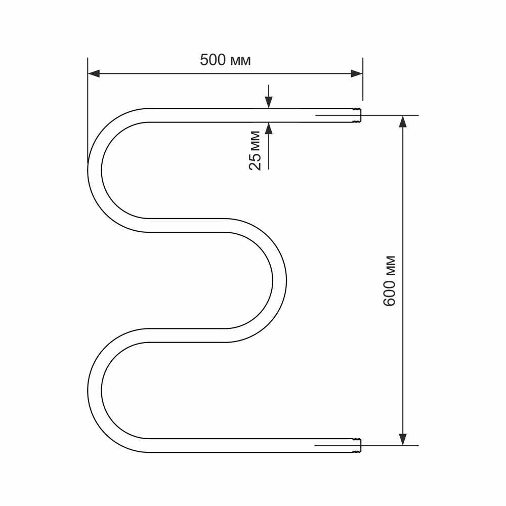 Полотенцесушитель MIXLINE SIMPLE M 60х50 3/4''
