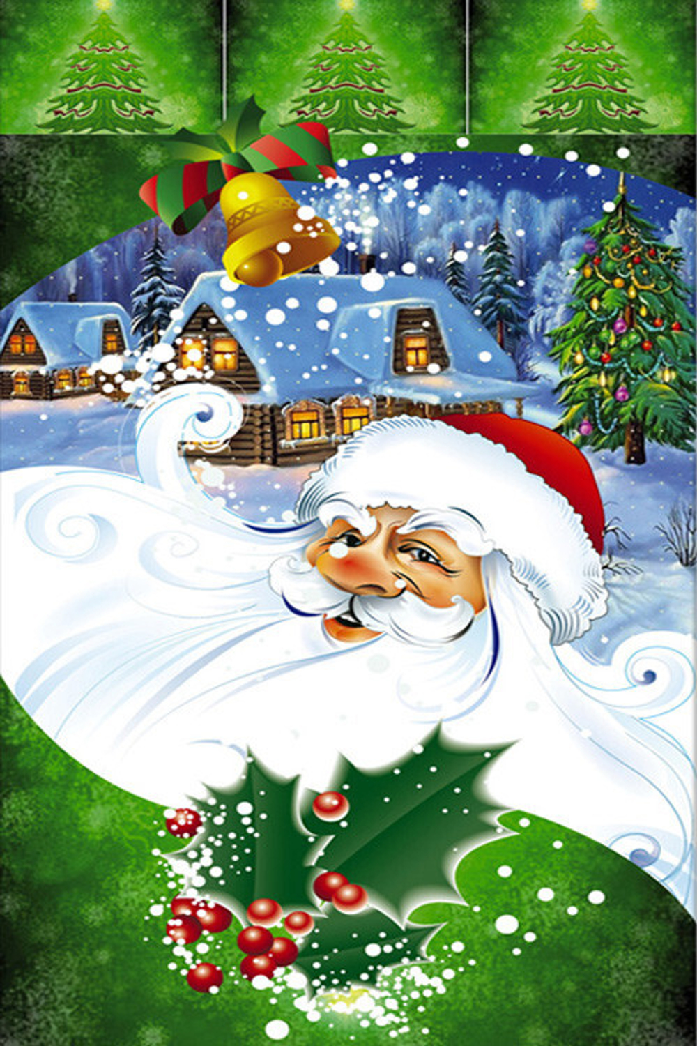 Пакет подарочный 20 х 35 см "Новогодний" с рисунком Полиэтиленовый