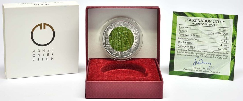 АВСТРИЯ, 2008, 25 ЕВРО [БИМЕТАЛЛ: СЕРЕБРО + НИОБИЙ]