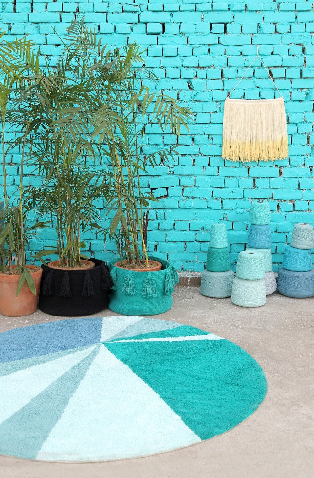 Корзина Lorena Canals Tassels Emerald (30 x Ø45 см)