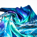 Шейный платок «Северное сияние», 70×70 см