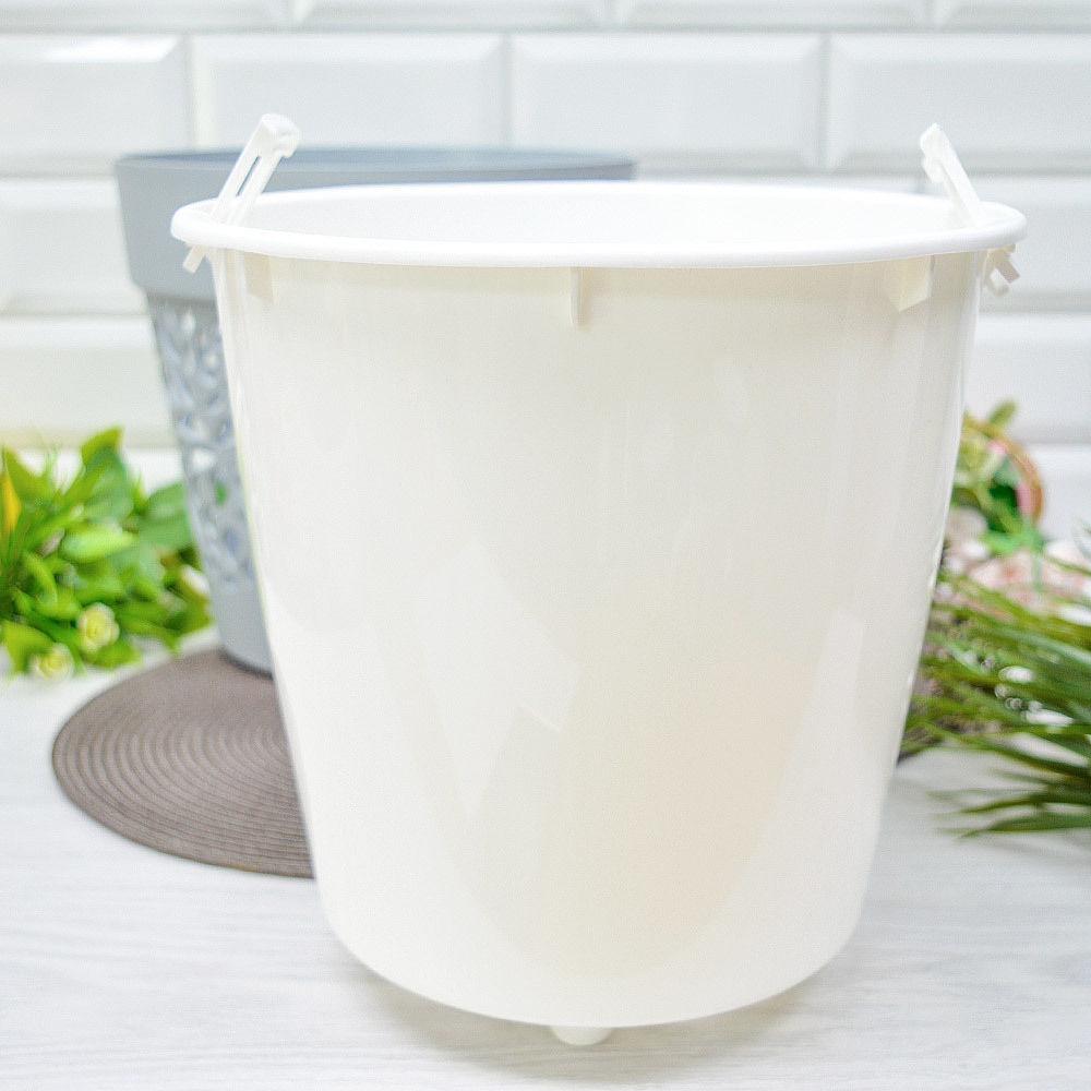 Кашпо Блоссом 8,3л, серый жемчуг/белый