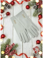 демисезонные перчатки тёплые с декоративными пуговицами