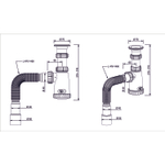 Сифон 1 1/2*40 с гофрой 40*40*50 (1450мм) BG10145 ИНКОПЛАСТ (винт М6*60)