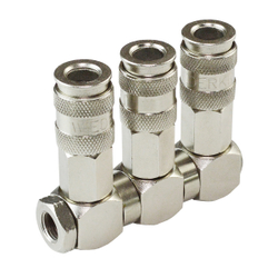 WDK-83RT Разветвитель пневматический с вращающимися соединениями, вход 1/4" (F), 3 выхода БРС