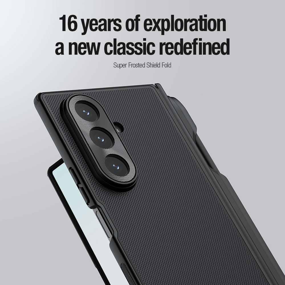 Усиленный чехол в комплекте с S Pen от Nillkin для Samsung Galaxy Z Fold 7, серия Super Frosted Shield Fold (With built-in pen)