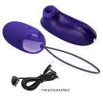 Набор: вакуумный стимулятор и виброяйцо с пультом ДУ Pretty Love Vibrating Egg & Tapping Stimulator Purple BI-014901WL