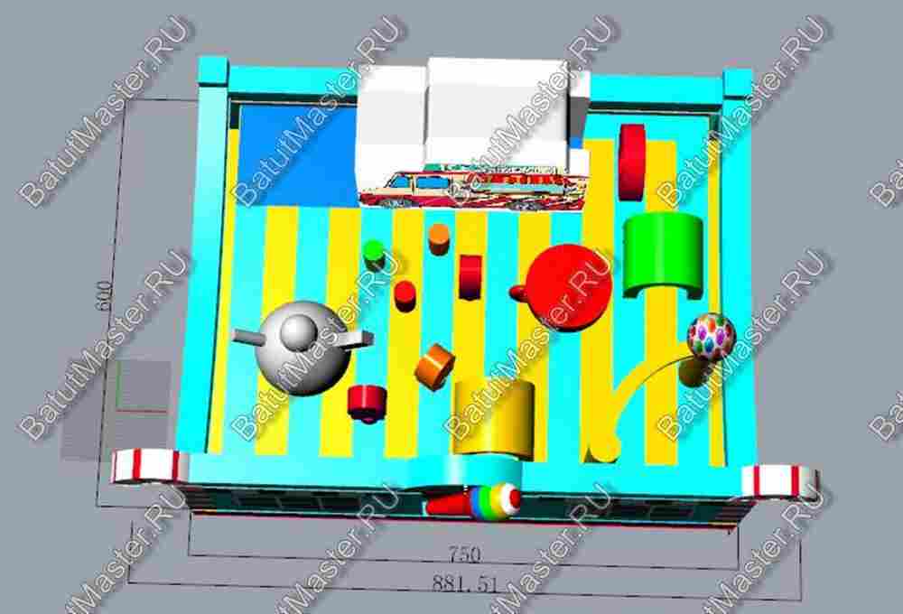 Коммерческий надувной батут "Мороженое" 8*6*4 м