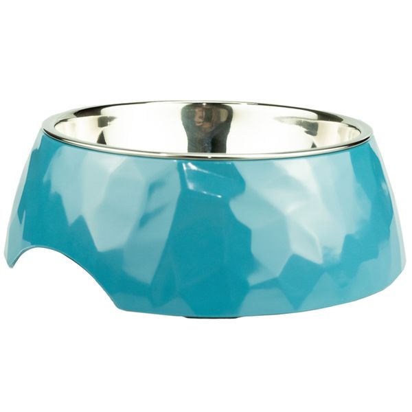 Миска SuperDesign на меламиновой подставке Ромбы 700 мл, голубая