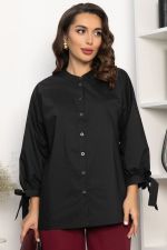 Блуза с завязками Ажур (черная) Б14387-10М LT Collection