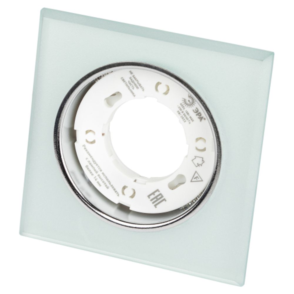 Светильник встраиваемый cо светодиодной подсветкой ЭРА DK LD50 FR под лампу GX53 белый матовый | Встраиваемые LED светильники