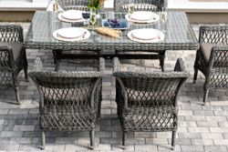 "Амароне" обеденная группа из искусственного ротанга на 6 персон, цвет графит