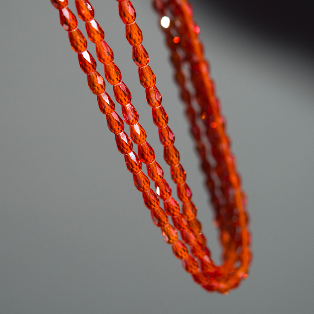 Фианиты, оттенок "Хурма", бриолетт 4,4*6мм