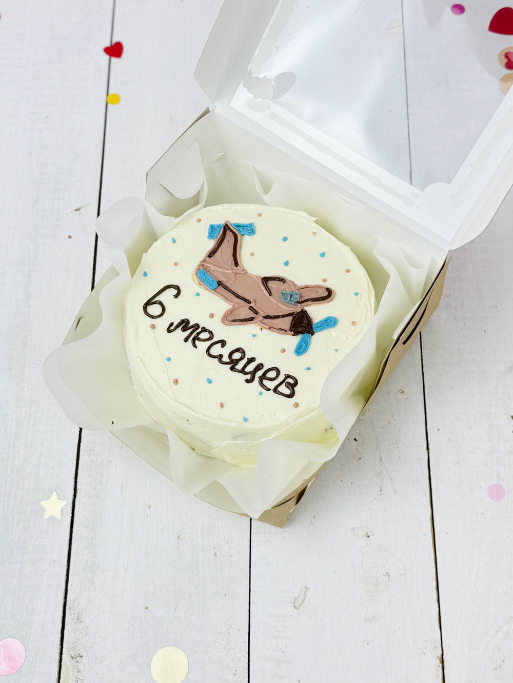 Бенто торт на 6 месяцев, полгодика сыну с самолётом