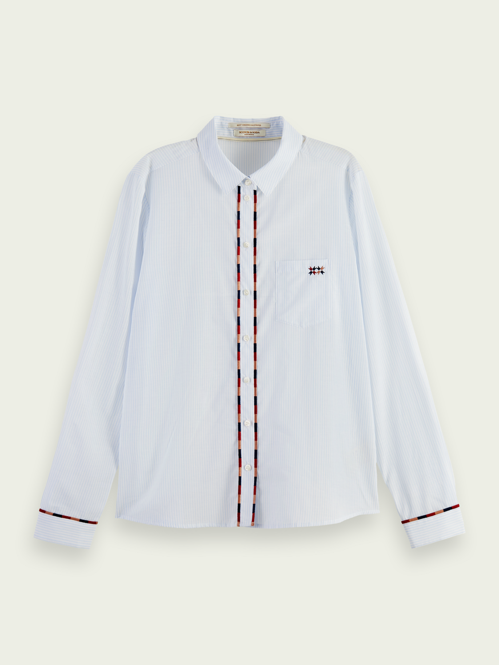 Блузка Scotch&Soda Striped regular fit embroidery detail 169357/5174