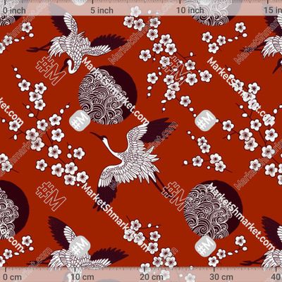 Журавли и сакура by Chromis 297 DPI