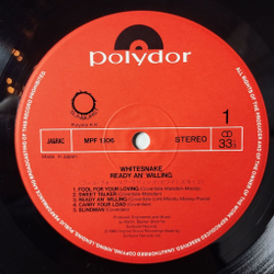 Винтажная виниловая пластинка LP Whitesnake Ready An Willing (Japan 1980) (No Obi) Black And Blue