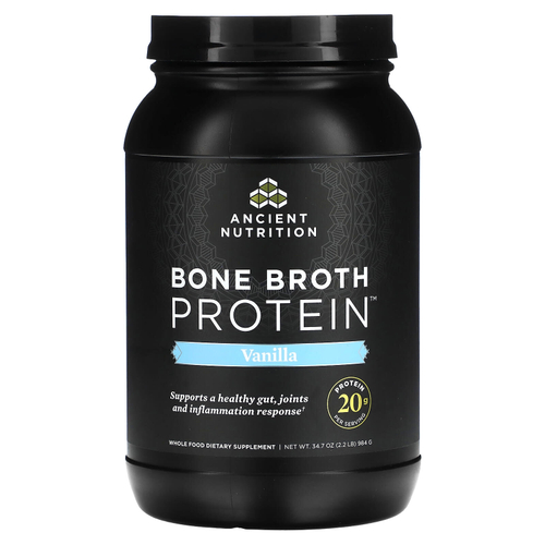 Ancient Nutrition, Bone Broth Protein, со вкусом ванили, 984 г (2,2 унции)