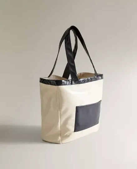 ZARA HOME СУМКА-ТОУТ ИЗ ВОДООТТАЛКИВАЮЩЕЙ ТКАНИ, БЕЛЫЙ