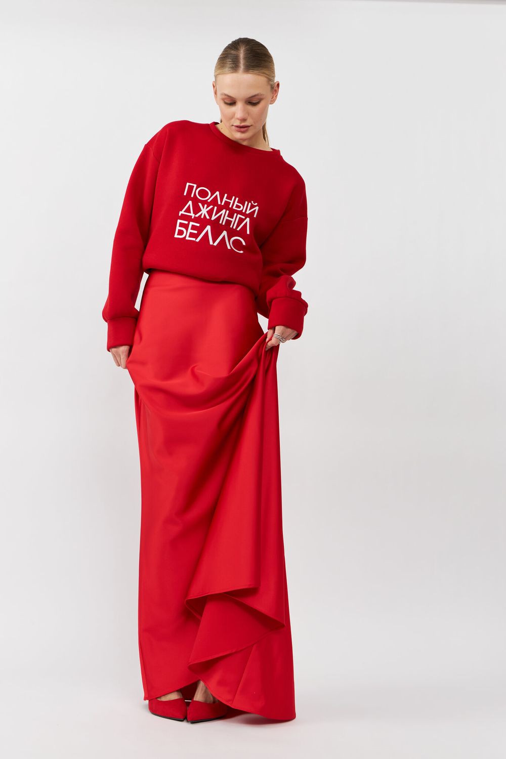 ЮБКА МАКСИ САТИНОВАЯ RED