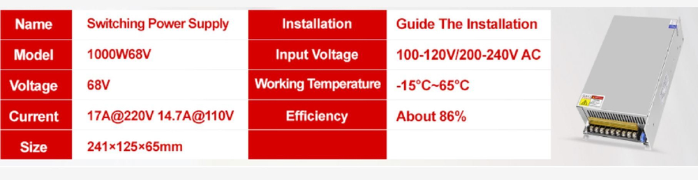 Блок питания S-1000W-68V