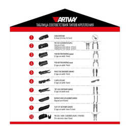 Щетка стеклоочистителя Artway каркасная 430 мм AF-430 (17)