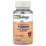 Solaray, Advanced Formula Vizion ™ с черникой и лютеином, 90 растительных капсул