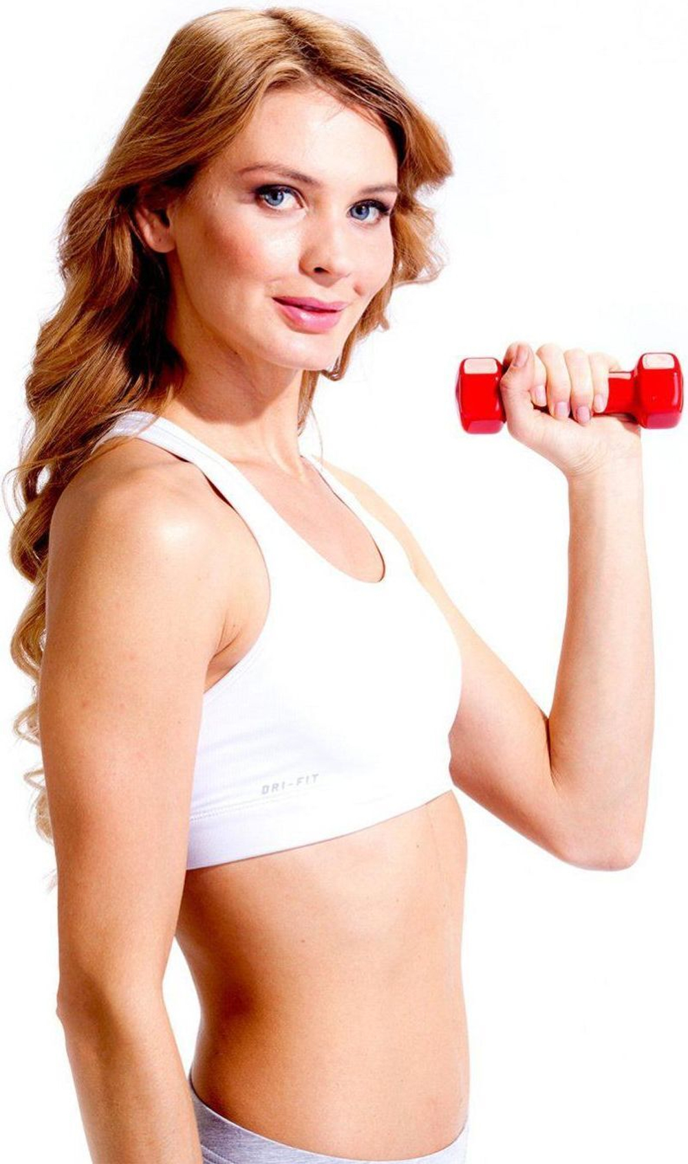 Гантель обрезиненная 4 кг, красная