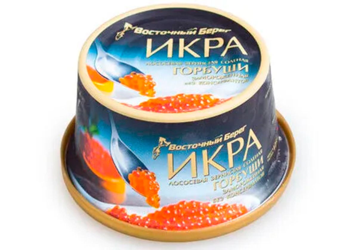 Икра красная горбуши БЕЗ КОНСЕРВАНТОВ "Восточный Берег", 125г