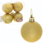 Новогодние шары 5 см (набор 4 шт) "Матовый", золотой (Серпантин)