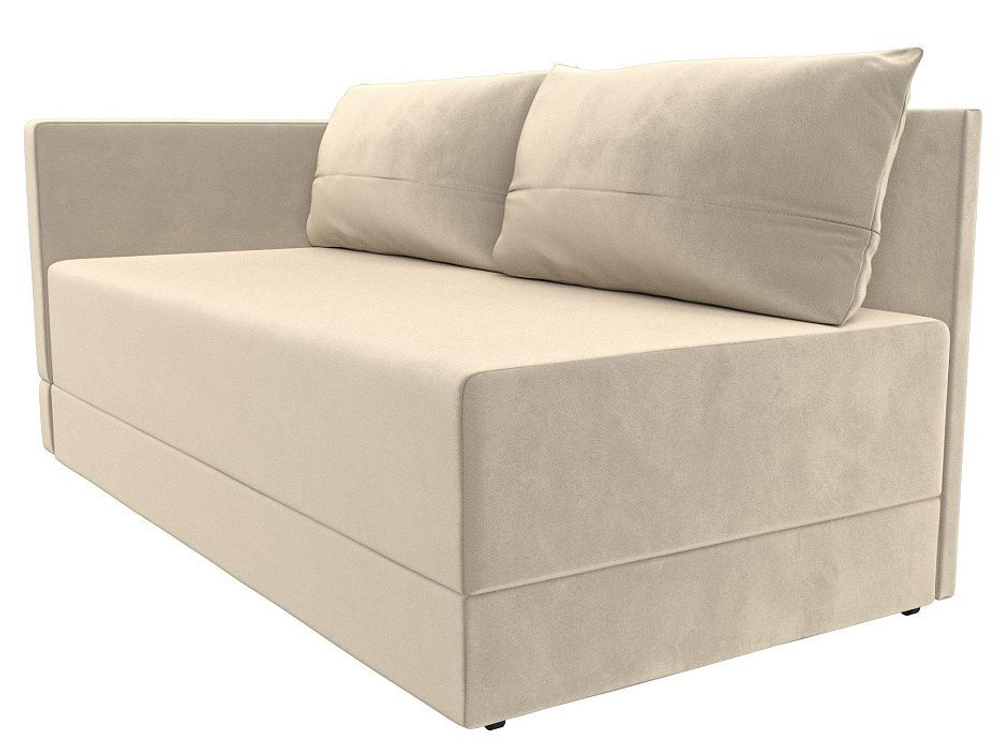 Кушетка Никас левая, Бежевый, Микровельвет, 118400L